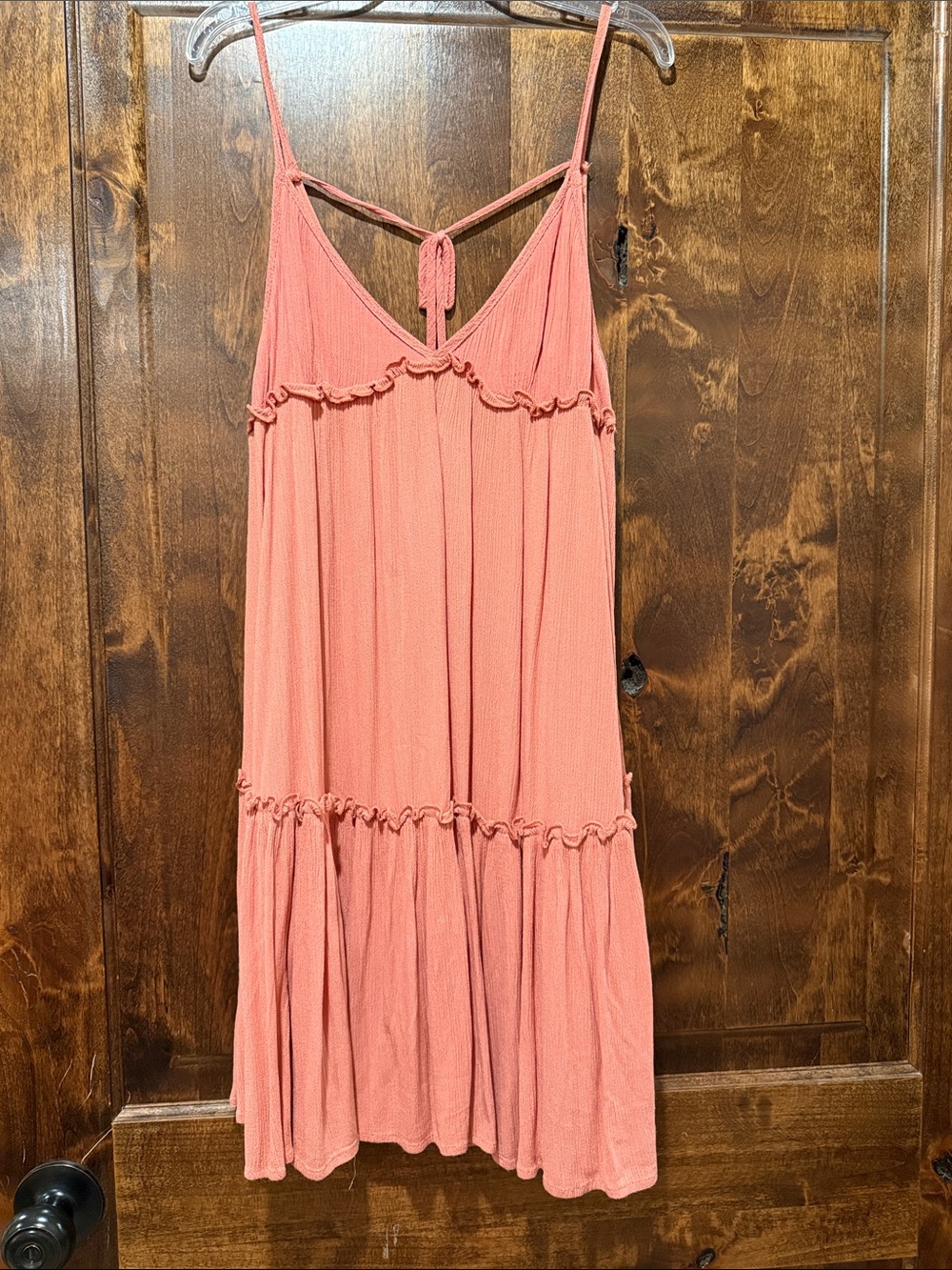 wild fable Coral Pink Tiered Ruffle Mini Dress
